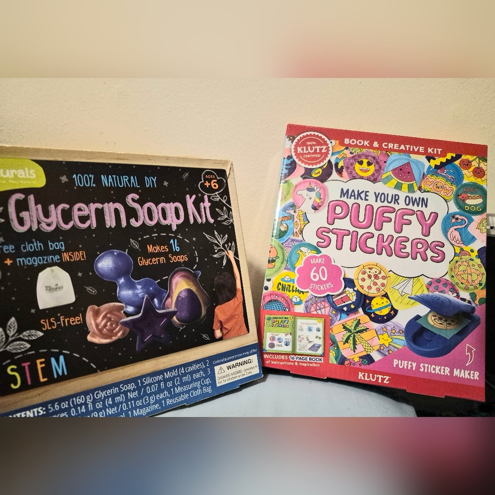 Puffy Stickers Kit - Colorful Puff Sticker Craft Set & Glycerin Soap Kit